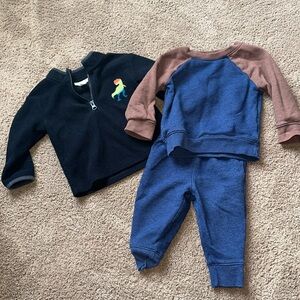 12 month cat and Jack set - Fleece Cozy GUC